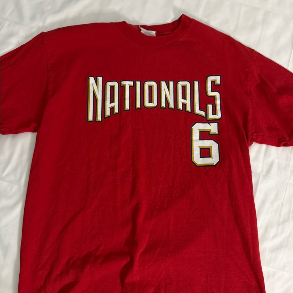 Vintage Washington Nationals Majestic Jose Guillen #6 T-Shirt Adult M MLB Red